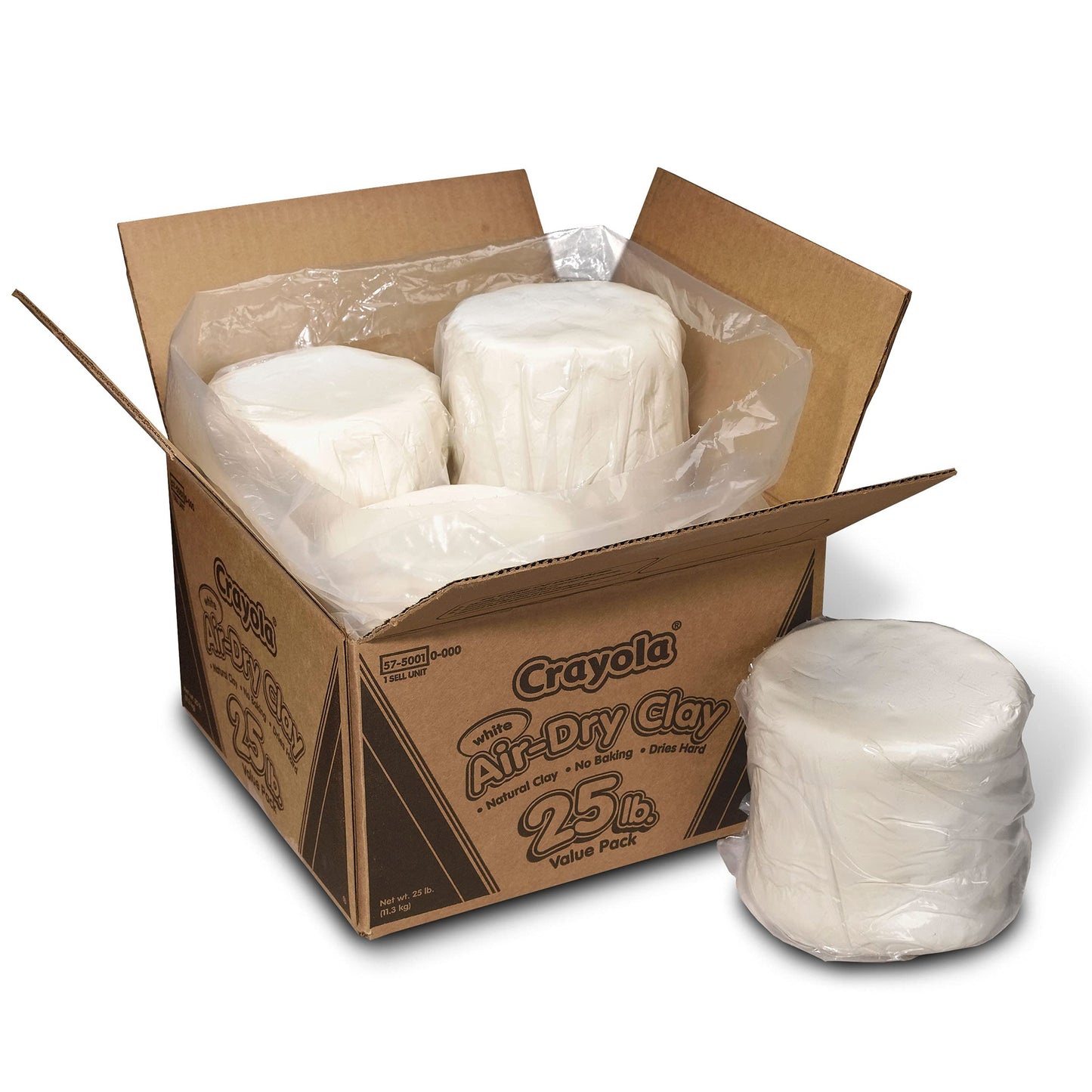 Crayola Air Dry Clay, White, Modeling Clay for Kids, Back to School Crafts, 25lb