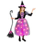 Spooktacular Creations Witch Costume Kids  Light Up Halloween Costumes Witch Dress with Hat and Broom for Girls  Sweet Wizard Set for Toddler Scary Halloween Themed Parties  Pink  S