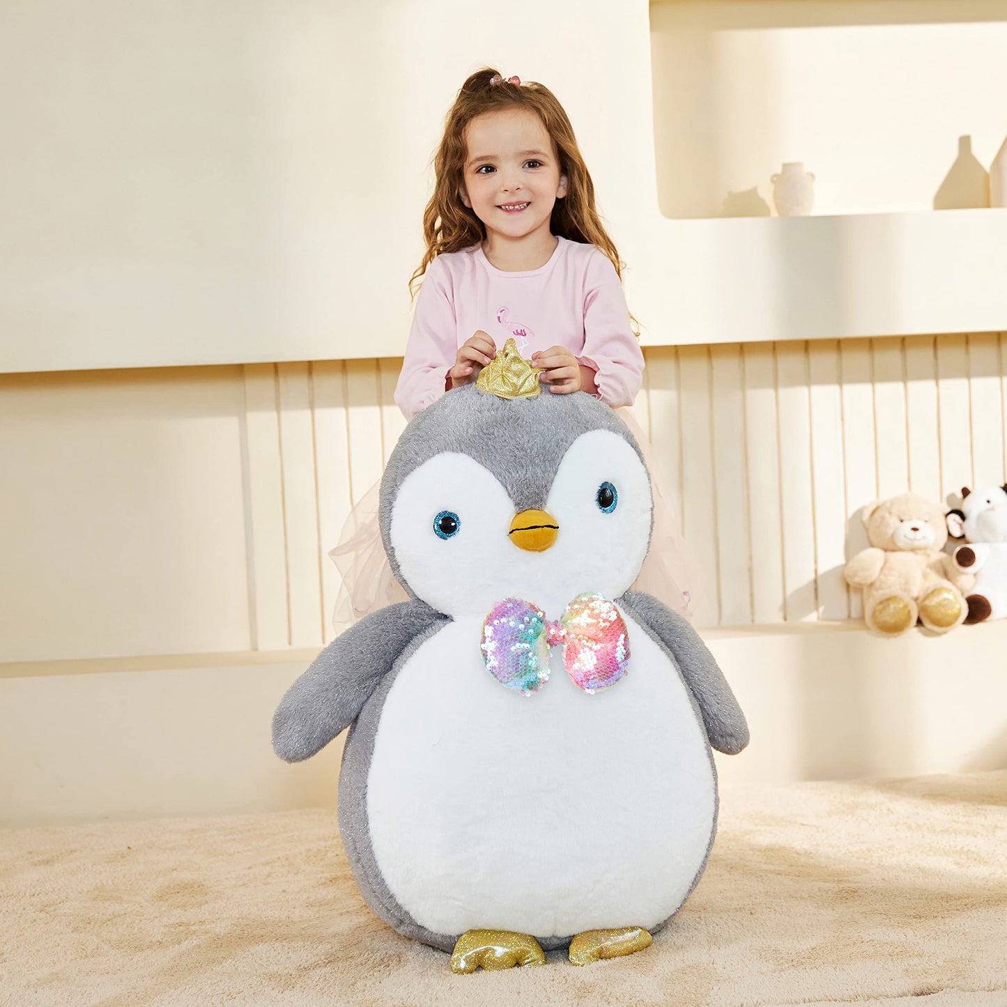 Earthsound Giant Penguin Stuffed Animal Plush Toy,Large Jumbo Cute Soft Toys,Big Size Huge Fluffy Plushy Oversized Fat Plushie,G