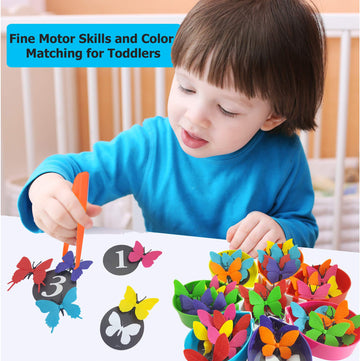 Skoolzy Butterfly Color Sorting 75 Piece Toys_And_Games Set, Counting Learning Activities For Toddlers & Preschool Educational T