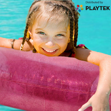 Playtek Giant Pool Float Ring, Large Round Pink Glitter Swim Tube, Durable Floats For Swimming On Beach, Pool, Water Sports