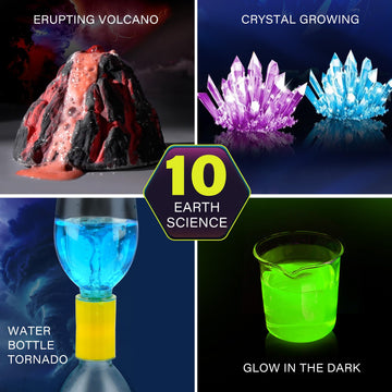 Science Kit For Kids, 105 Science Lab Experiments, Stem Project Educational Toy With Volcano Erupting, Crystal Growing, Chemistry Set, Science Toys, Boys Girls Birthday Gift Ideas, Ages 6+