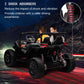MOLACHI 4WD Kid Ride on Car Truck Toy  2 Adjustable Seater Children Electric Cars  Soft Start 24V Kids Remote Control Vehicles  3 Speeds  LED Lights  4 Shock Absorbers  Bluetooth-Black