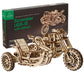 UGEARS Motorcycle with Sidecar Scrambler UGR-10 - Mechanical 3D Wooden Puzzles for mature-themeds - DIY Model Kits for mature-themeds with Moving Engine - Collectible Moto 3D Puzzle Model Kit - 380 Pcs
