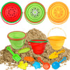 Beach Sand Toys Set for Kids, Silicone Collapsible Foldable Beach Bucket Travel Beach Toys for Summer Outdoor Camping and Fishin