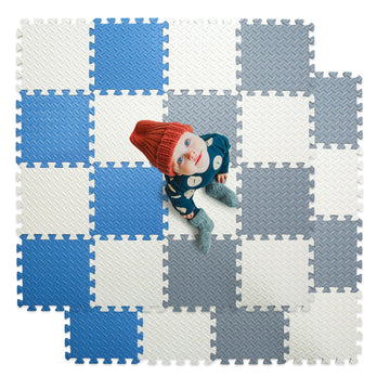 Tamiplay Foam Floor Mats for Kids, 12 x 12 Inch 16 Tiles 0.4'' Thickness Foam Play Mat, Non-Toxic Square Interlocking Floor Mats