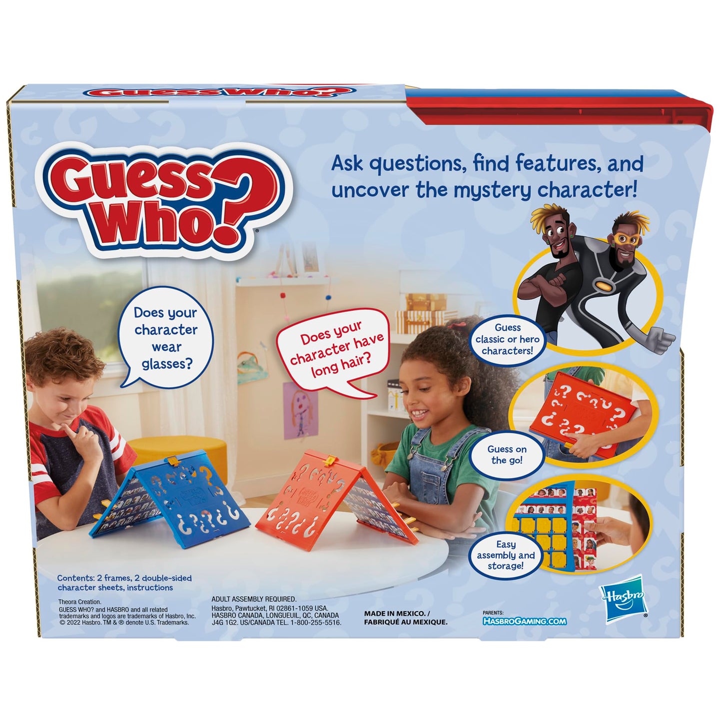 Hasbro Gaming Guess Who? Original,Easy To Load Frame,Double-Sided Character Sheet,2 Player Board Games For Kids,Guessing Games For Families,Ages 6 And Up