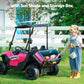 ELEMARA 24V Ride on Toy for Big Kid,Ride on Car 2 Seater w/Sun Shade,Dump Bed & Shovel,4.5MPH,4WD Electric Car for Kids,Battery