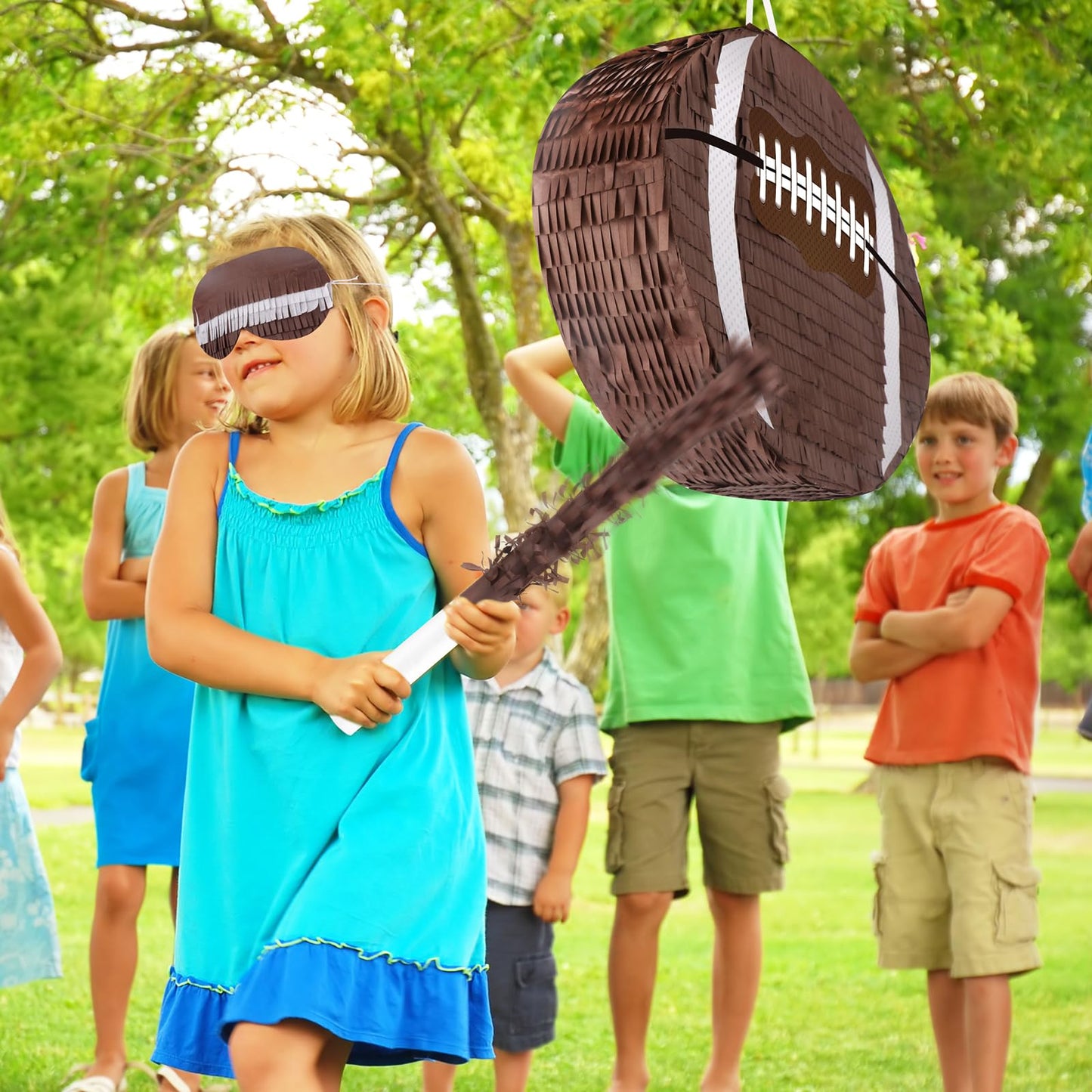 Waenerec Football Pinata With Pinata Stick & Hanging Football Party Decorations Football Games For Boys 8-12 Kids Football Toys Sport Themed Birthday Party Supplies
