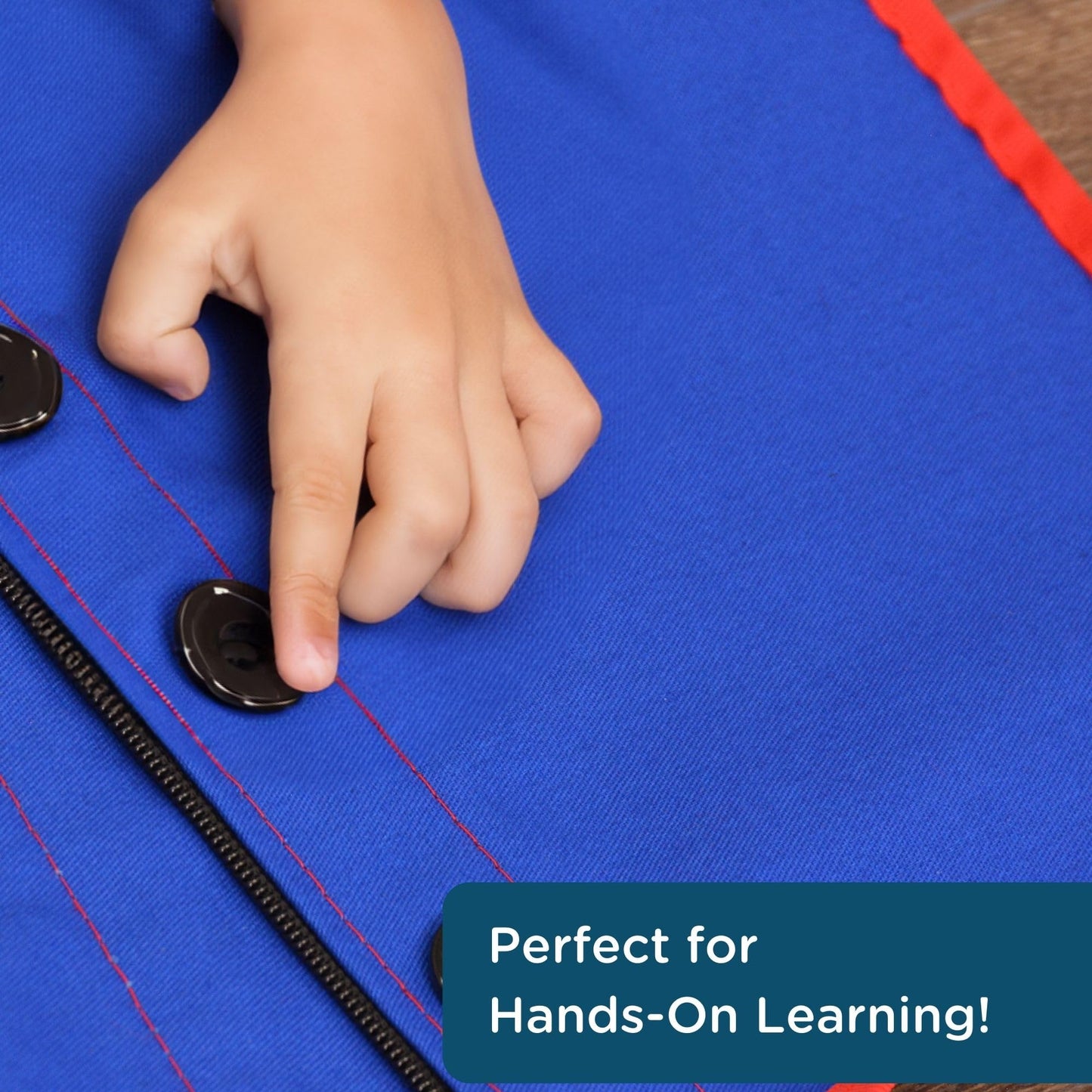 Children'S Factory Manual Dexterity Combo Zipper/Button Vest Classroom Furniture (Cf361-319) Blue 17.5 X 13.5