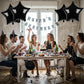 TONIFUL 15Pcs 18 Inch Large Black Star Shape Foil Balloons Big Black Stars Helium Mylar Ballons for Birthday Wedding Baby Shower