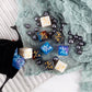 ORUNI 48 PCS Magic The Gathering Dice Set - 16mm Starry Marble D6, Black&White & Brown&Pink, MTG Counter Tokens for Card Games