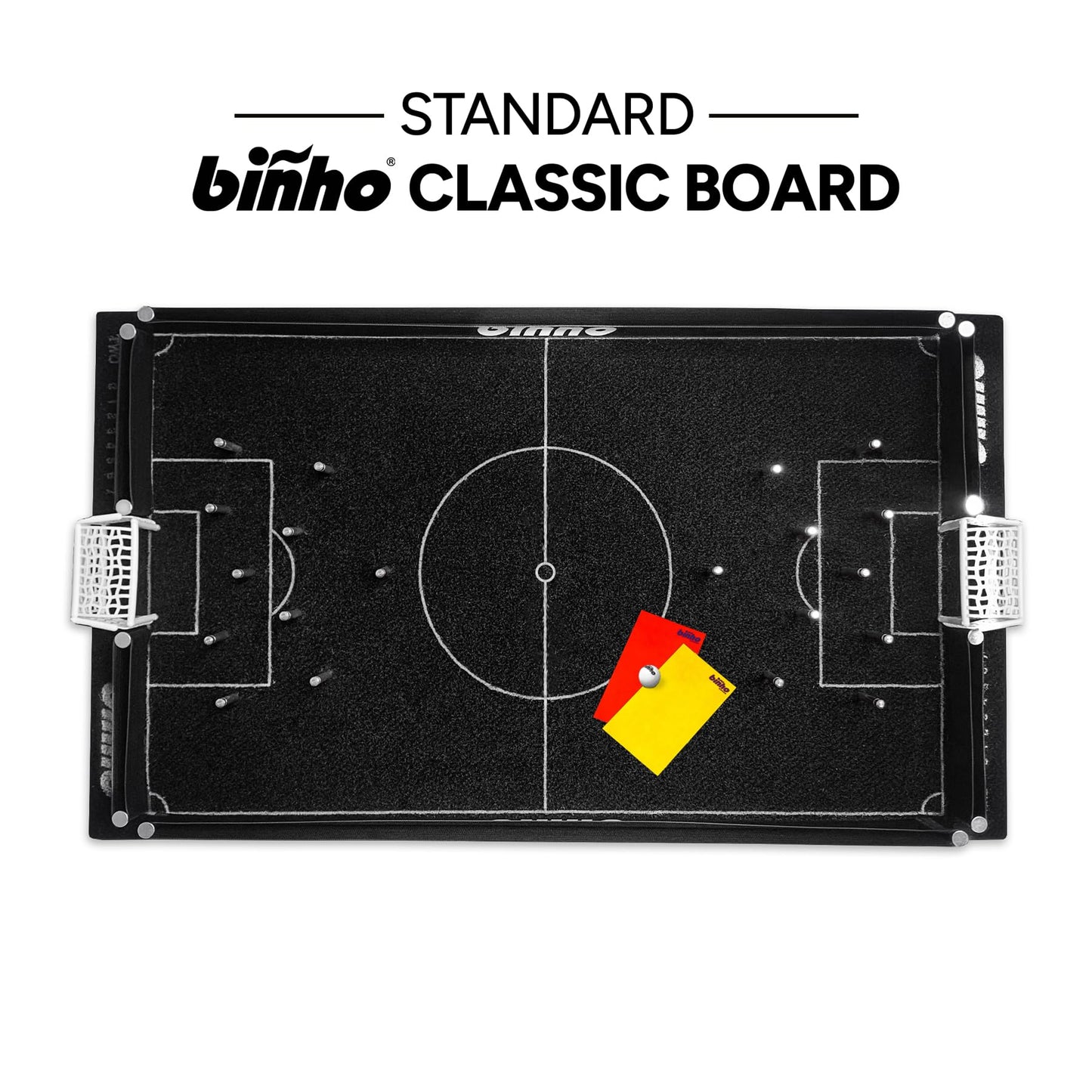 Biñho Classic Board Game - 2-Player Finger Flick Pinball - Portable Black Sports Game Set
