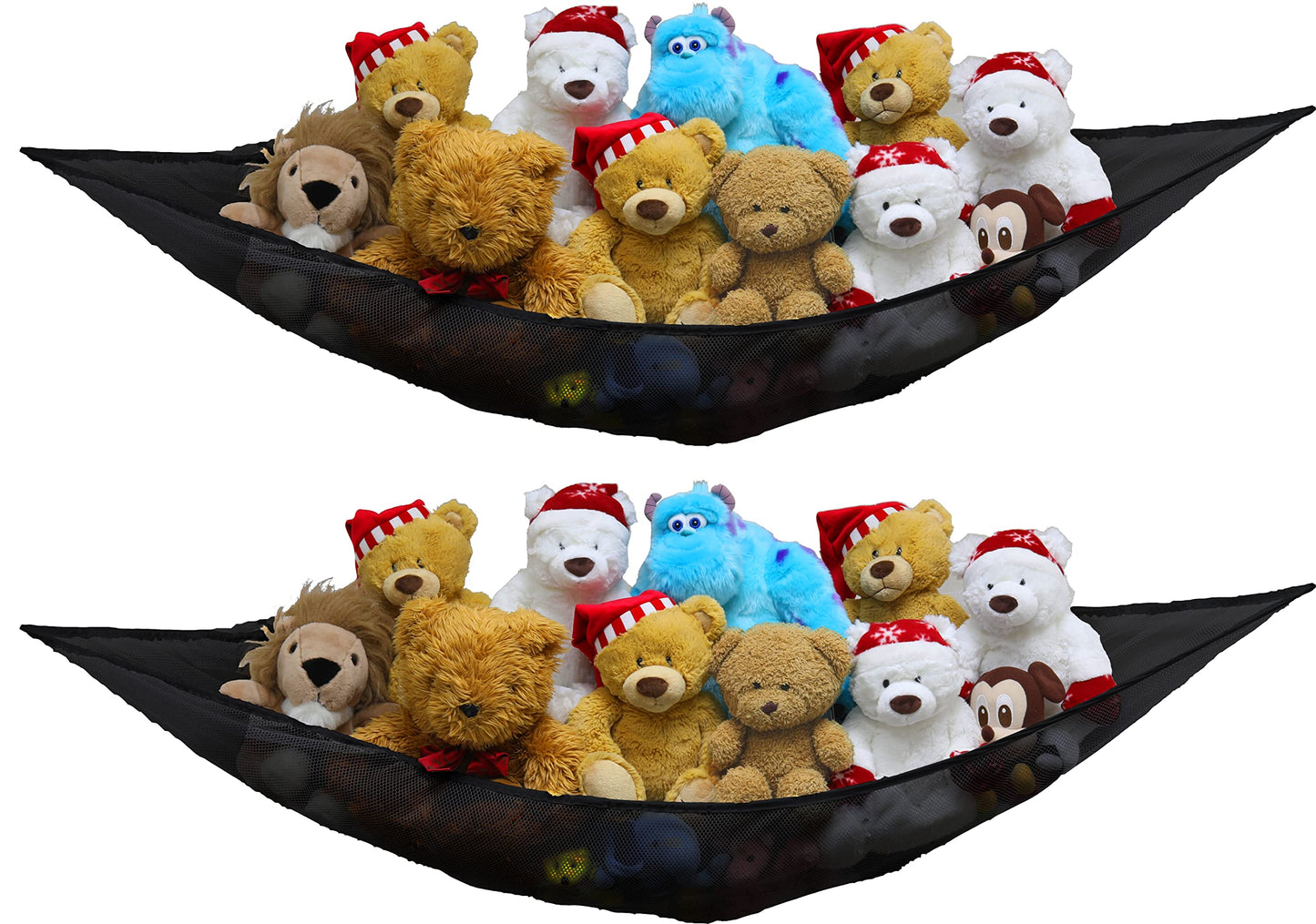 Simple Houseware 2 Pk - Stuffed Animals Jumbo Toy Storage Hammock, Black