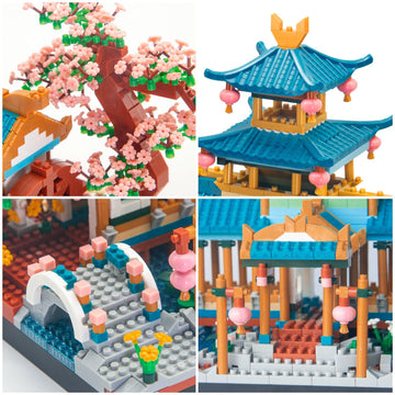 Finger Rock Cherry Blossom Bonsai Tree Building Set, Japanese Architecture Sakura Micro Block Building Set For Adults, Collectible Creative Gift For Kids 14+ (2350 Pieces)