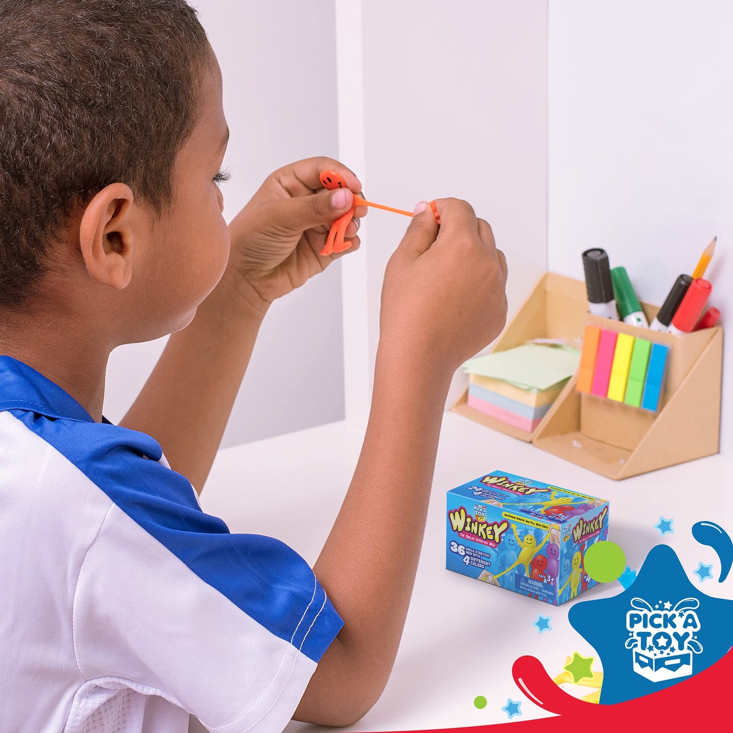 Pick A Toy Stretchy Happy Man Toy Party Favors For Kids: Sensory Toys Set Of 36 - Classroom Small Prizes For Birthday Goody Bag And Easter Stuffers