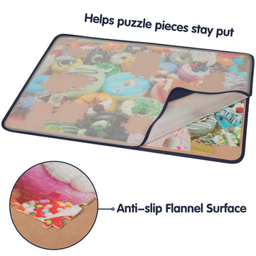 Tektalk Jigsaw Puzzle Board Portable Puzzle Mat For Puzzle Storage Puzzle Saver, Non-Slip Surface (Up To 1500 Pieces, With Dustproof Cover)
