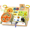 Jgobub Montessori Toddler Toys - Baby Wooden Busy Board - Sensory Toys With Light Switch - Travel Toys For Educational Toddler Activities For Toddlers 1 2 3 4+ Year Old