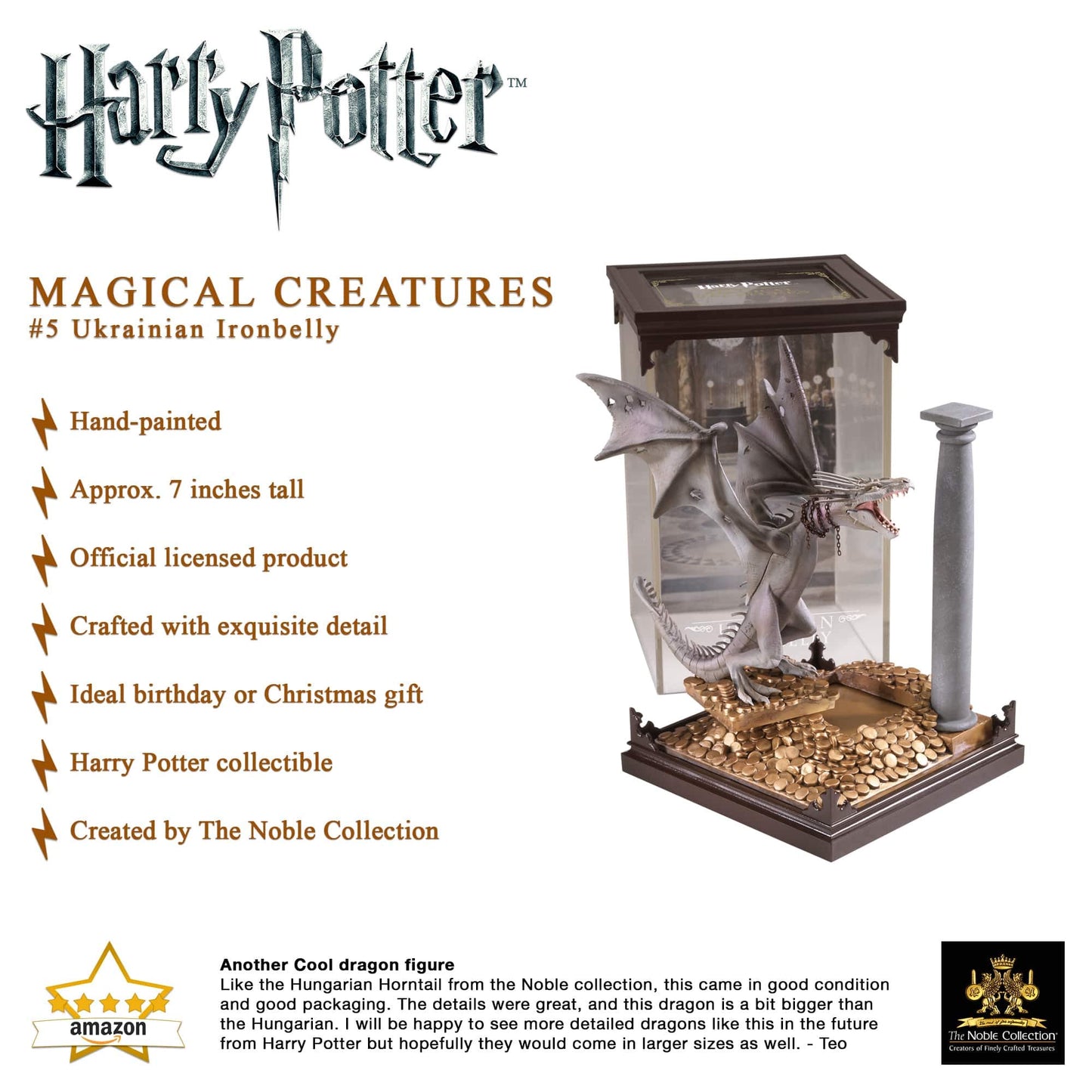 The Noble Collection Harry Potter Ukrainian Ironbelly Creature Figure, 50cm, Multicolored, Model NN7670, Plastic