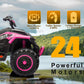 Kids ATV 4 Wheeler, 24V 4WD Electric ATV Ride On Toy for Big Kid w/ 2-Seater, 4x200W Motor, 6Mph Max Speed - Pink