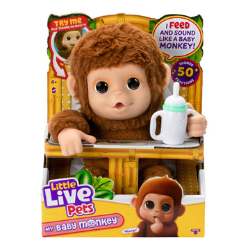 Little Live Pets My Baby Monkey - Adorable Pet Monkey With Over 50 Sounds & Reactions. Expressive Moving Mouth. Mango Sucks His
