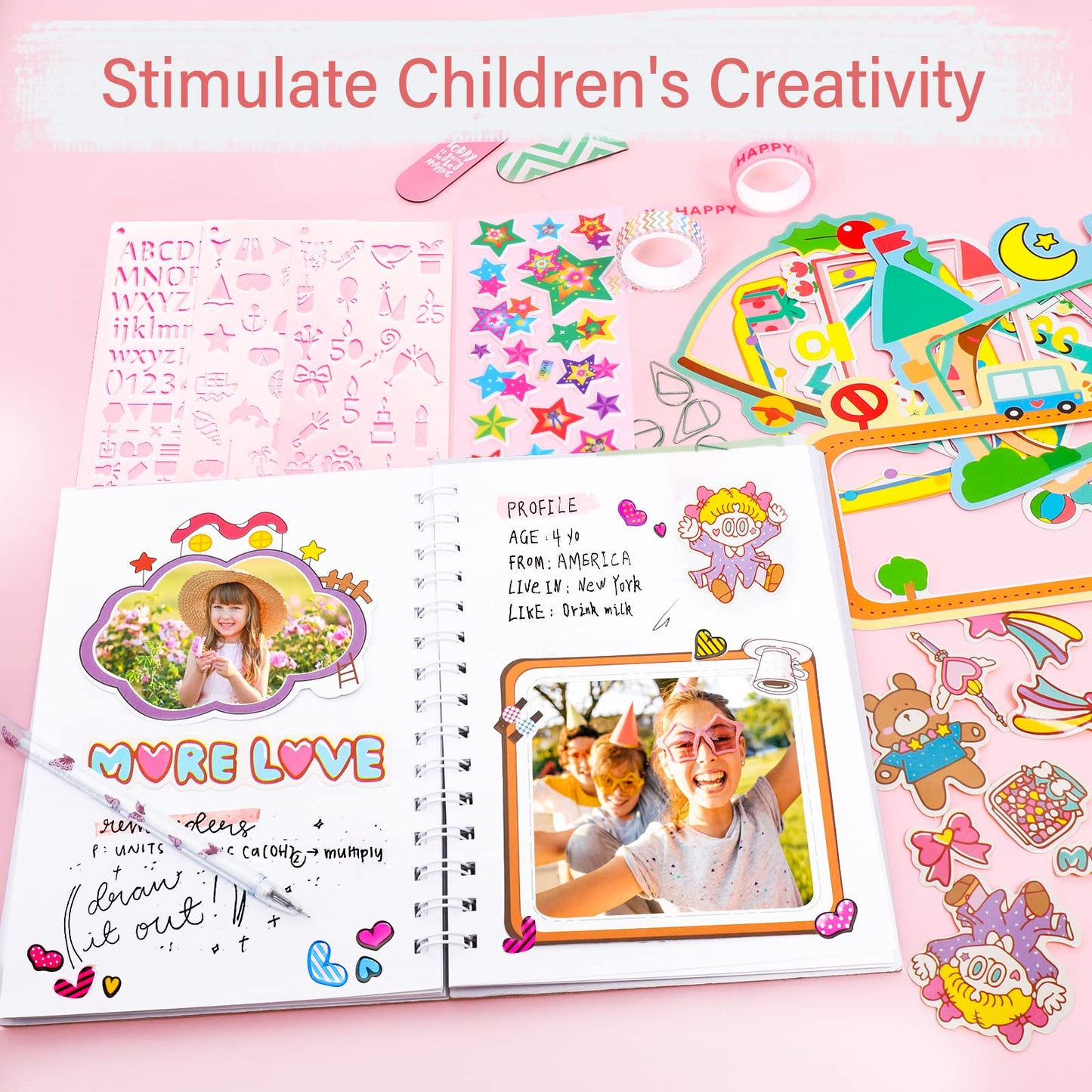 Arulis Diy Journal Kit, Gifts For Girls Age Of 8 9 10 11 12 13 Years Old And Up, Girls Journal Set For Teen Decorate Her Planner/Organizer Birthday Gift Cute Art Crafts Scrapbook Stationary Kit