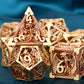ARUOHHA Hollow DND Metal Dice Set Dungeons and Dragons Dice RPG Role Playing Games, D+D Golden Red Polyhedral Dice D20 D12 D10 D