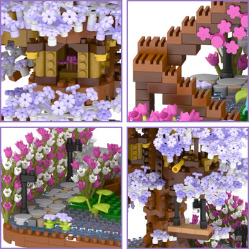 Vziimo Cherry Blossom Bonsai Tree Building Set, Flowers Tree House Model Sets For Adults, 2200Pcs Micro Bricks Collectible Creative Gifts For Adults Girls Boys 14+