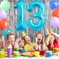 Blue 13 Balloon Numbers, Large 13 Or 31 Foil Balloons, Big Number Balloons 40 Inch For 13Th / 31St Birthday Party And Anniversar