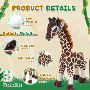 Yohaki Giraffe Plush Toy, 10'' Cute Giraffe, Washable Holiday Plush Toy, Stuffed Giraffe,Giraffe Stuffed Animal Birthday Gift Fo