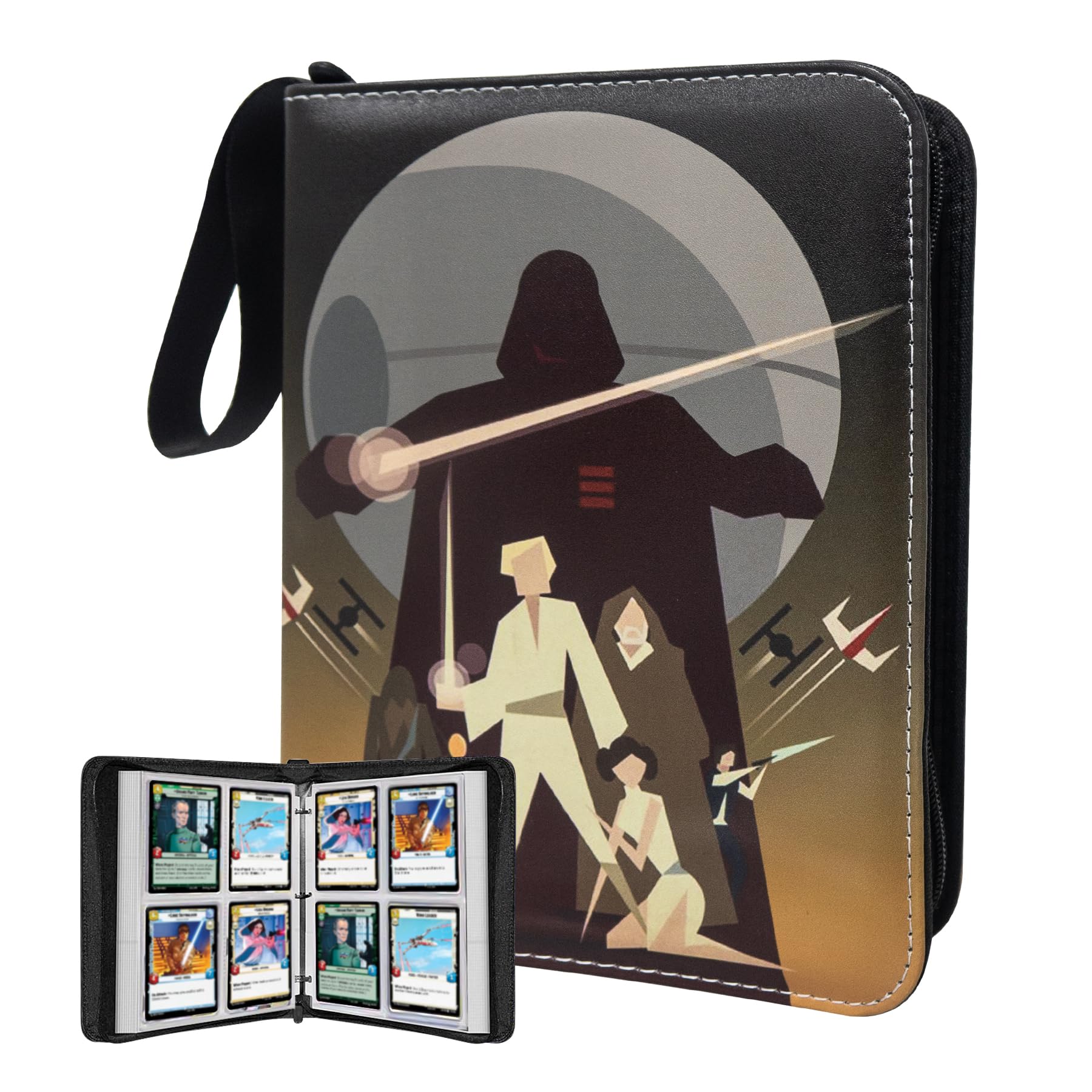 Card Binder for Trading Cards 4 Pocket with 50 Sleeves up to 400 Cards Waterproof Card Storage Bag with Sleeves for Playing Game Cards