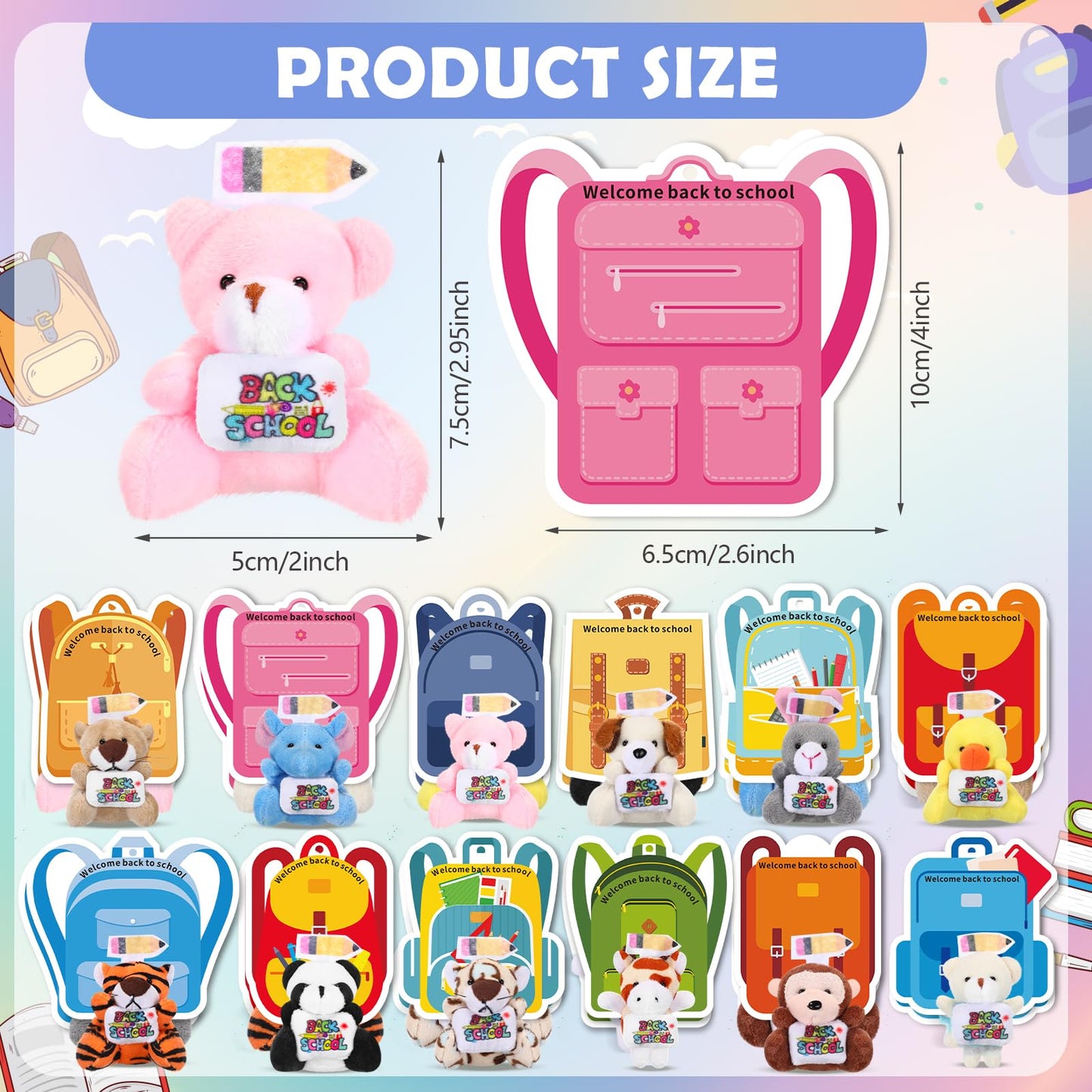 Blueweenly 45 Set Welcome Back To School Gifts For Students Teachers Stuffed Animals Bulk Mini First Day Of School Plush Animals