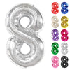 Silver Number 8 Balloon 40 Inch, 8 Balloon Number, 8Th Birthday Decorations, Silver Party Supplies For Boys Girls