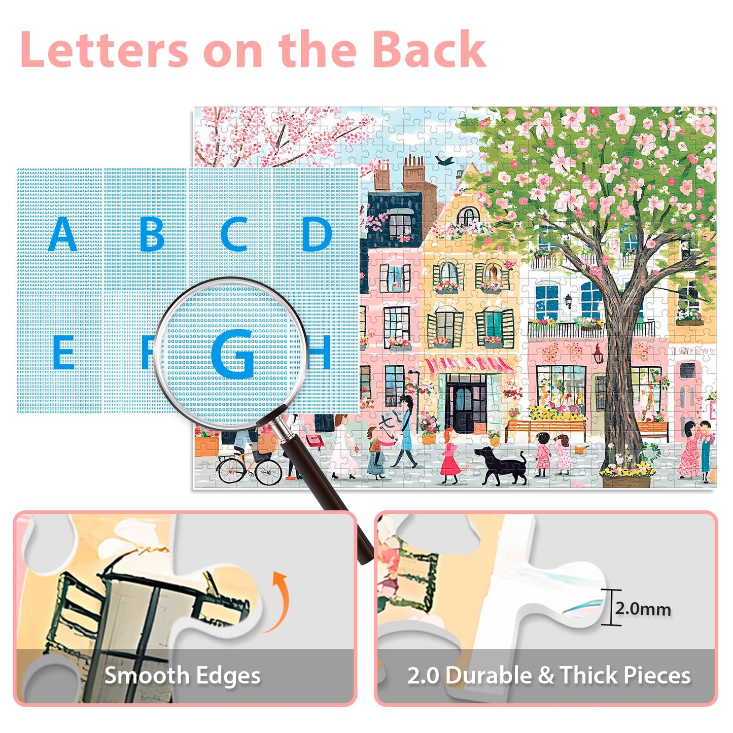 500 Piece Puzzles for mature-themeds Pink Garden Jigsaw Puzzle for mature-themeds Kids Seniors  Recycled Cardboard Puzzle 500 Piece  Challenging Game Birthday Party Activity Gift for Family Friends 20.5 * 15 inch