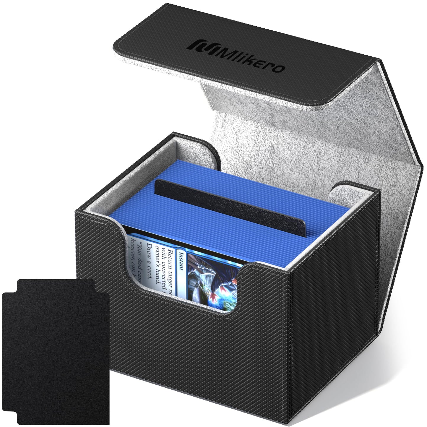 Mlikero Card Deck Box, Commander Deck Box Holds 100+ Double-Sleeved Cards With 4 Dividers, Leather Magnetic Closure Card Box Fit