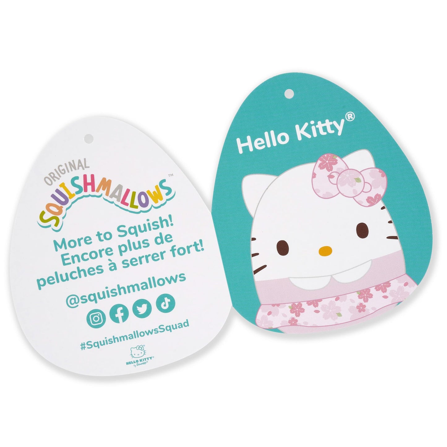 Squishmallows Original Hello Kitty 14-Inch Plush - Floral Dress & Bow, Soft Polyester, Model SQSN00332