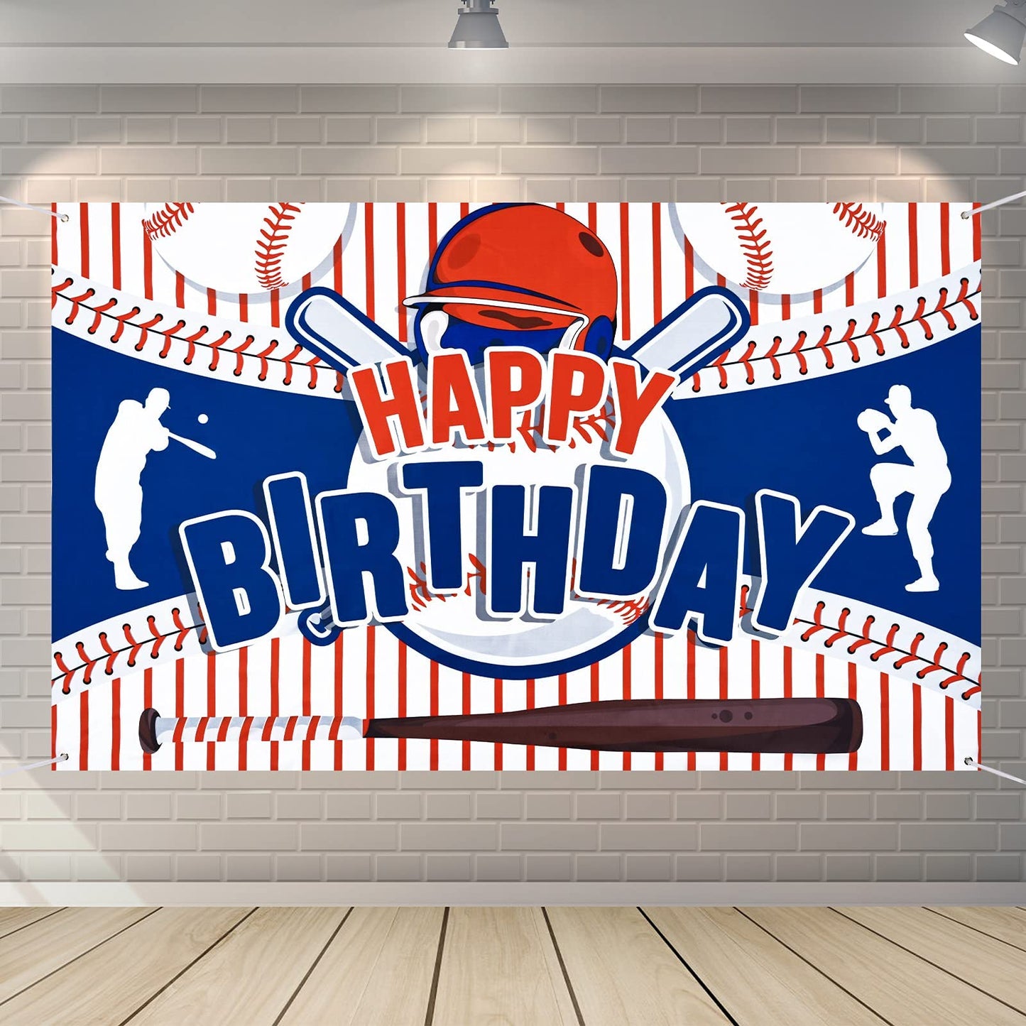 Baseball Party Decorations Baseball Happy Birthday Banner Party Supplies for Boys Kids Teens Large Sport Themed Birthday Banner 