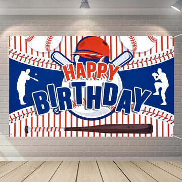Baseball Party Decorations Baseball Happy Birthday Banner Party Supplies for Boys Kids Teens Large Sport Themed Birthday Banner 
