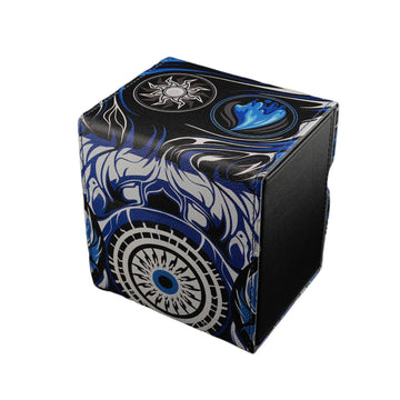Ai protective covering MTG Commander 100+ Card Custom Art Deck Box With Storage (Blue/White)