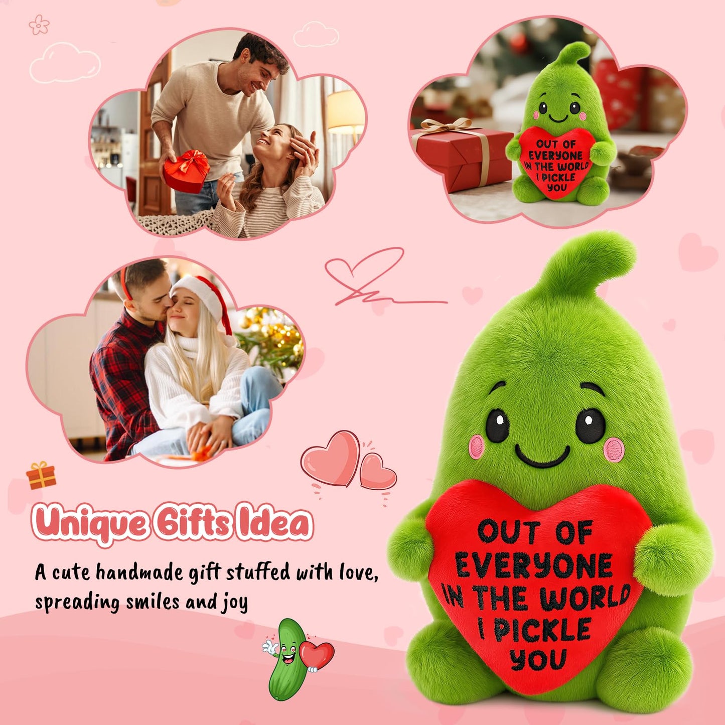 Anniversary Birthday Gifts for Women Men Christmas Boyfriend Girlfriend GF Wife Husband Couples Valentines Funny Gift for Her Him  Pickle with Heart to My Love Fathers Mothers Day I Love You Gifts