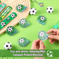 Saypacck 229 Pcs Soccer Party Favors with Ball Bracelets Mini Pinball Mini Bubble Wands Straws Keychains Badges Stickers Stamps