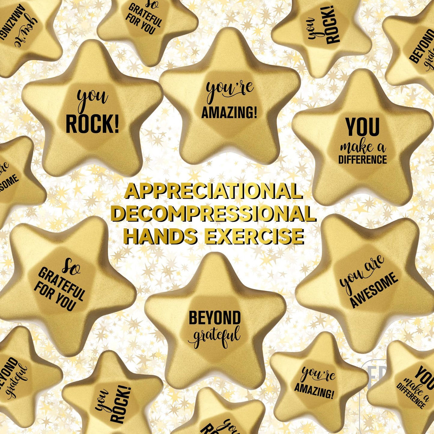 Deekin 36 Pieces Star Stress Balls 1.6 Inch Gold Mini Star Foam Balls Stress Star Relief Balls Stress Star Toys For Teens Adults