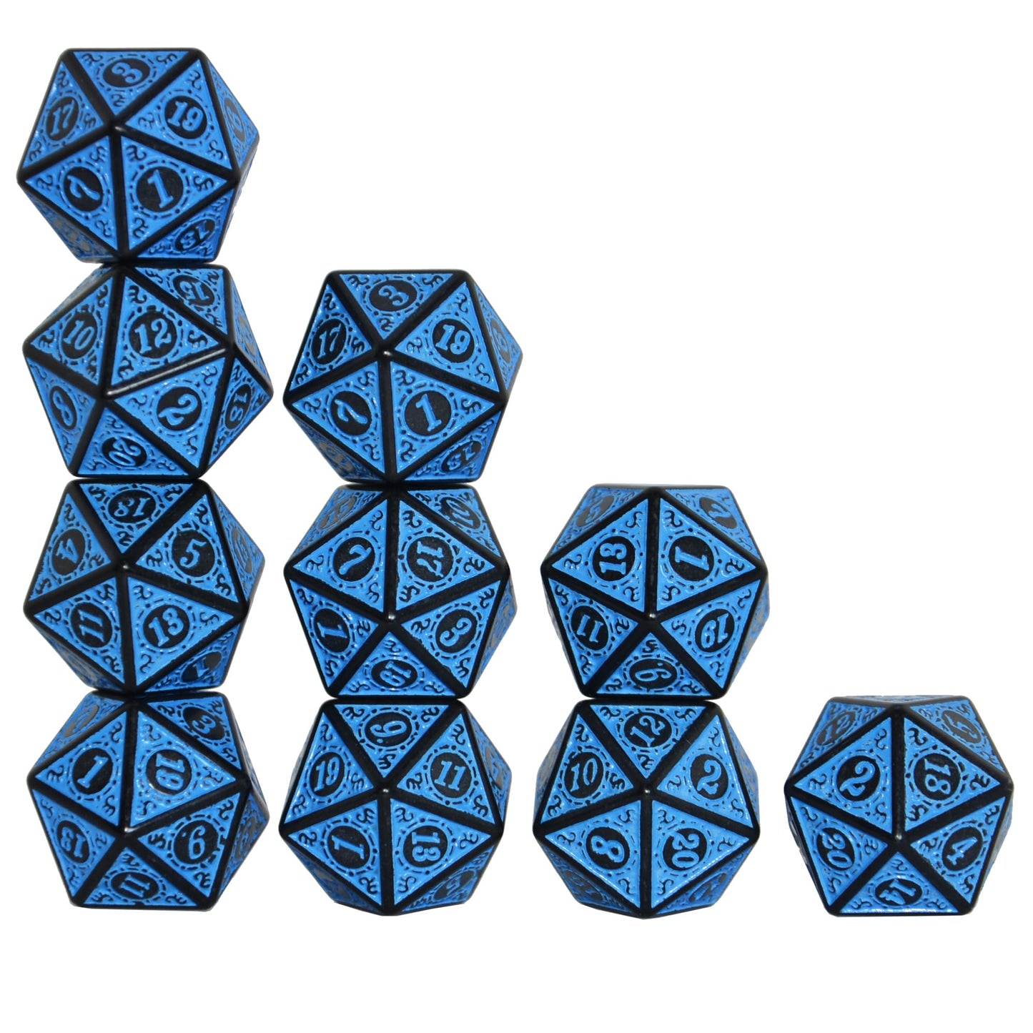 Smartdealspro 10-Pack Retro 26Mm Large 20 Sided Dice D20 Polyhedral Dice For Dnd Rpg Mtg Table Game(Retro Blue)