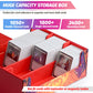 Uaono Card Storage Box For Mtg, Trading Card Deck Box Holds 1800+ With 6 Dividers, Leather Printing Magnetic Closure Card Storage Case Fits Tcg Ccg Sports Cards (Red, Flame)