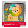 Petit Collage Little Lion Chunky Wooden Puzzle For Kids – Includes 5 Chunky Wooden Pieces – Cute Animal Puzzle For Ages 18+ Months – Makes A Great Gift Idea