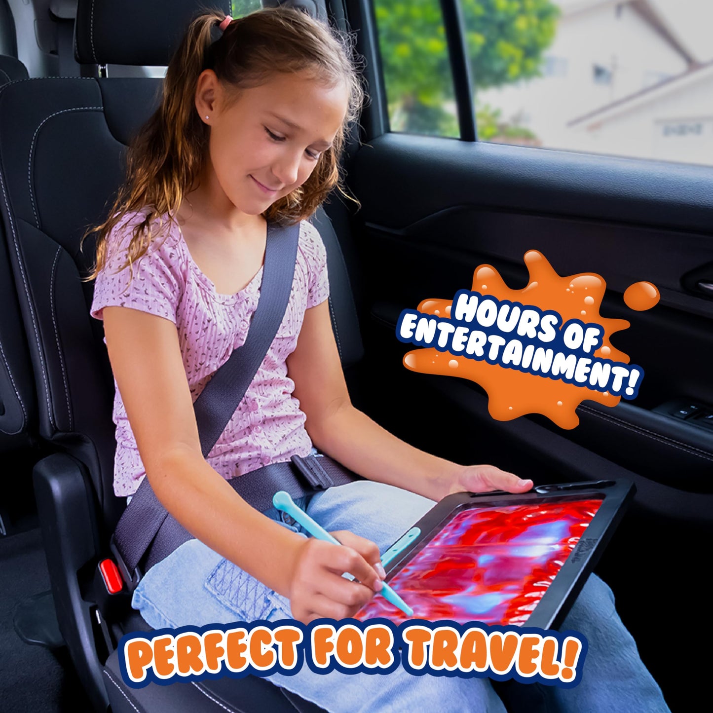Doodlejamz Jellybigs, Supersized Sensory Gel Drawing Pad, Filled With Double The Squishy Gel, No-Mess, Non-Toxic, Travel-Ready, Unleash Larger-Than-Life Artistic Creations! (Red On Blue Gel)