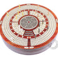 House Of Cribbage - Round Shape 4 Tracks Continuous Cribbage Board Bloodwood/Maple With Push Drawer & Place For Skunks, Corners & Won Games