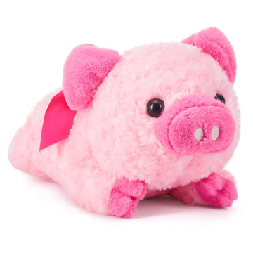 Ikasa Pig Stuffed Animal Plush Toy With Bow For Valentine Day,Cute 13.7'' Plushie Soft Small Cuddly Toys,Valentine'S Gifts For G