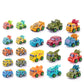 SeventhDuck Mini Cars 26PCS, Pull Back Racing Toy Car Set, Racing Toy Vehicles Mini City Cars with Roadblocks and Characters, Pa
