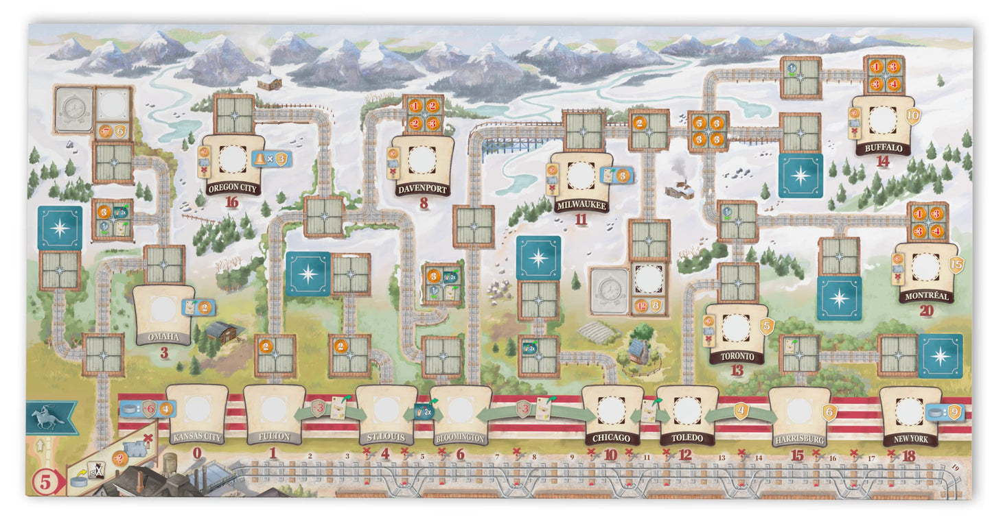 Great Western Trail 2nd Edition Rails to The North Board Game Expansion - New Adventures Await! Strategy Game for Kids & Adults,